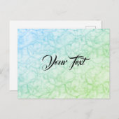 Blaues Marmormuster Stilvoll Niedlich Postkarte (Vorne/Hinten)