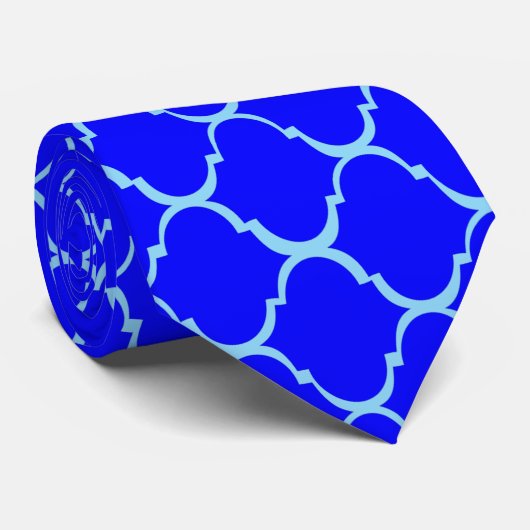 Blaues marokkanisches Design Krawatte (Gerollt)