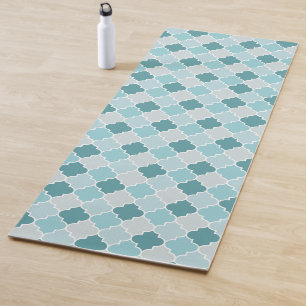 Blaues marokkanisches Gitter, Gitterwerk, Vierpass Yogamatte