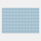 Blaues marokkanisches Mittelmeer-Fliesenmuster Geschenkpapier Set (Vorderseite)