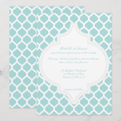 Blaues marokkanisches Muster für Hochzeiten Einladung (Vorne/Hinten)