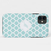 Blaues marokkanisches Muster mit Monogram iPhone 5 Case-Mate iPhone Hülle (Rückseite (Horizontal))