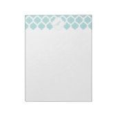 Blaues marokkanisches Muster mit Monogram Notepad Notizblock (Rotiert)
