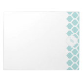 Blaues marokkanisches Muster mit Monogram Notepad Notizblock (Vorderseite)