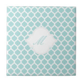 Blaues marokkanisches Muster mit Monogram-Tile-Tri Fliese (Vorderseite)