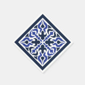 Blaues marokkanisches Muster Serviette (Ecke)