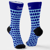Blaues marokkanisches Musterdesign Socken (Gewinkelt)