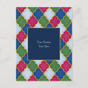 Blaues marokkanisches Tile (blauer Hintergrund) in Postkarte