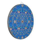 blaues Matrix-Rasterdesign-Dartboard Dartscheibe (Vorderseite Links)