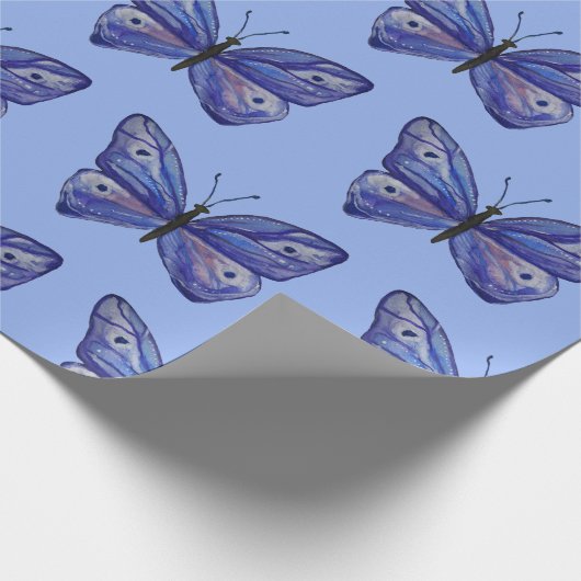 blaues Matte Wrapping Paper, 30 x 2,5 m Geschenkpapier (Ecke)