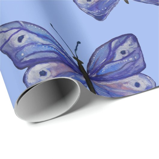 blaues Matte Wrapping Paper, 30 x 2,5 m Geschenkpapier (Rolleneckpunkt)