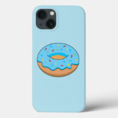 Blaues Mattiertes Donut mit Sprinklen Cartoon Case-Mate iPhone Hülle (Rückseite)