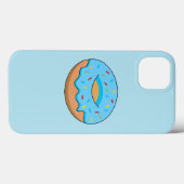Blaues Mattiertes Donut mit Sprinklen Cartoon Case-Mate iPhone Hülle (Rückseite (Horizontal))