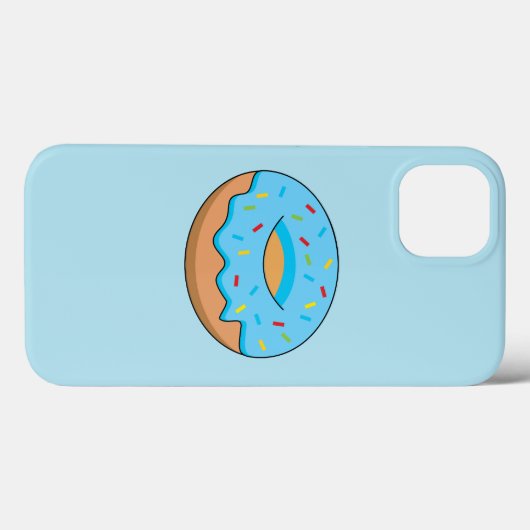 Blaues Mattiertes Donut mit Sprinklen Cartoon Case-Mate iPhone Hülle (Rückseite (Horizontal))