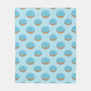 Blaues Mattiertes Donut mit Sprinklen Cartoon Fleecedecke