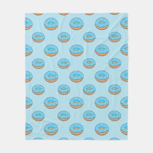 Blaues Mattiertes Donut mit Sprinklen Cartoon Fleecedecke (Vorderseite)
