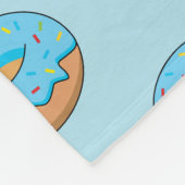 Blaues Mattiertes Donut mit Sprinklen Cartoon Fleecedecke (Ecke)