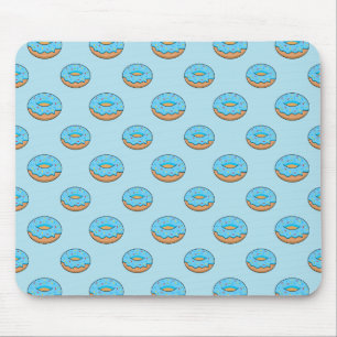 Blaues Mattiertes Donut mit Sprinklen Cartoon Mousepad