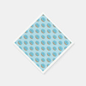 Blaues Mattiertes Donut mit Sprinklen Cartoon Serviette (Ecke)