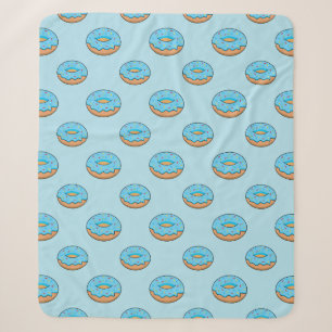 Blaues Mattiertes Donut mit Sprinklen Cartoon Sherpadecke