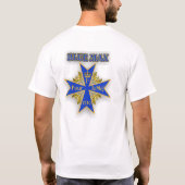 Blaues maximales T-Shirt (Rückseite)