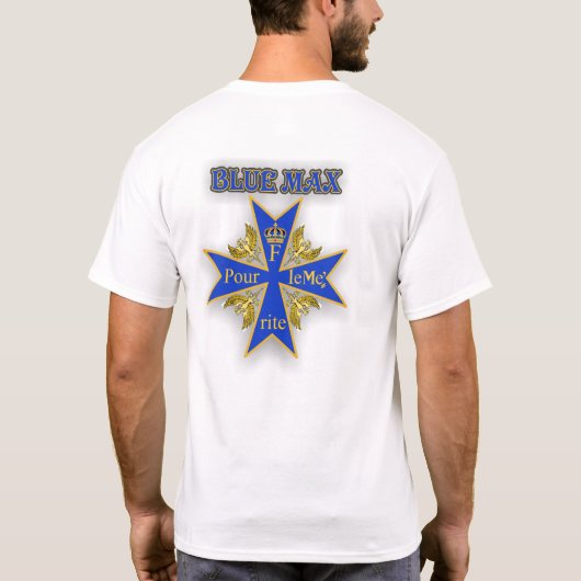 Blaues maximales T-Shirt (Rückseite)