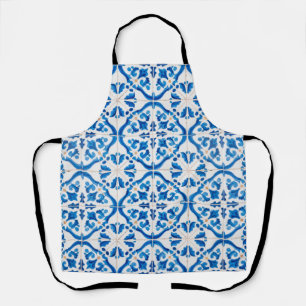 Blaues mediterranes Fliesenmuster – Elegantes Azul Schürze