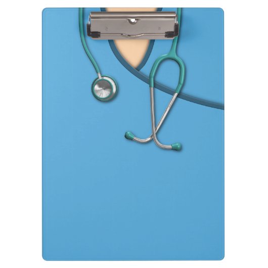 Blaues medizinisches scheuert sich klemmbrett (Vorderseite)