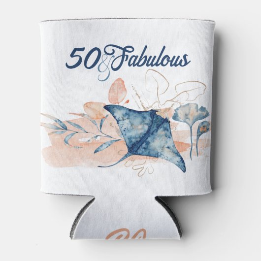 Blaues Meer am Strand, fünfzig und wunderbarer Geb Dosenkühler (Vorderseite)