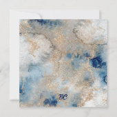 Blaues Meer am Strand, fünfzig und wunderbarer Geb Einladung (Rückseite)