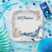 Blaues Meer am Strand, fünfzig und wunderbarer Geb Pappteller (Party)