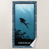 Blaues Meer beim Tauchen Strandtuch (Vorderseite)