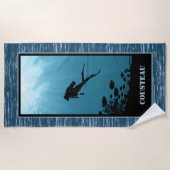 Blaues Meer beim Tauchen Strandtuch (Vorderseite)