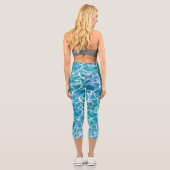 Blaues Meer Capri Leggings (Rückseite)