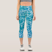 Blaues Meer Capri Leggings (Vorderseite)