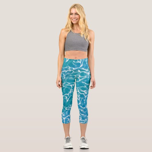 Blaues Meer Capri Leggings (Vorderseite)
