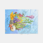 Blaues Meer Fleecedecke (Vorderseite (Horizontal))