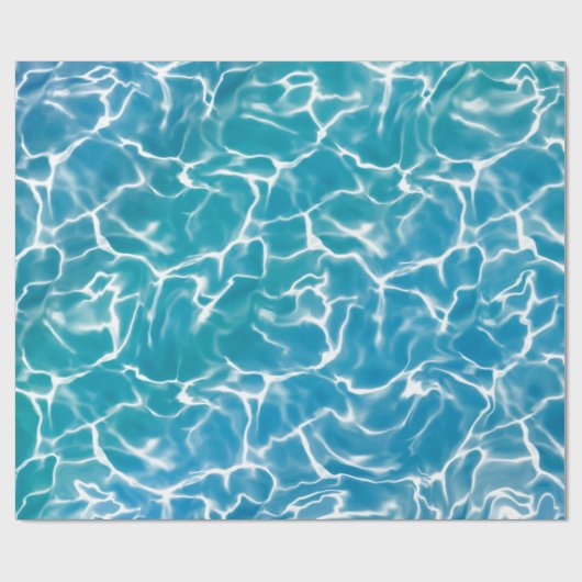 Blaues Meer Geschenkpapier (Flach)