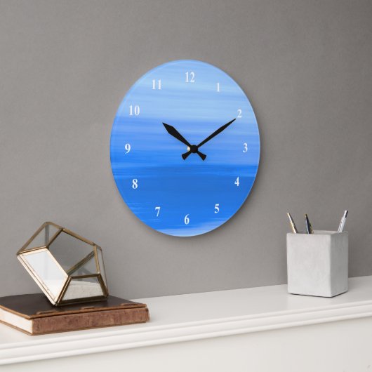 Blaues Meer Große Wanduhr (Büro)