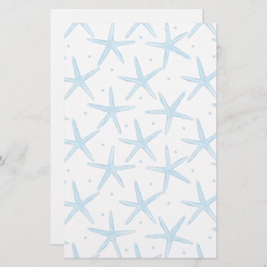 Blaues Meer Muster Briefpapier (Vorne/Hinten)