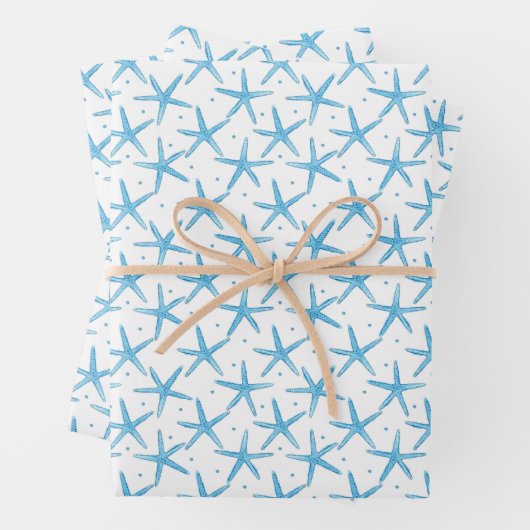 Blaues Meer Muster Geschenkpapier Set (Beispiel)