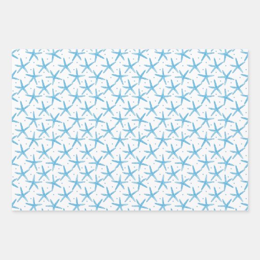 Blaues Meer Muster Geschenkpapier Set (Vorderseite)