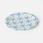 Blaues Meer Muster Pappteller (Schrägansicht)