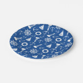 Blaues Meer-Muster Pappteller (Schrägansicht)