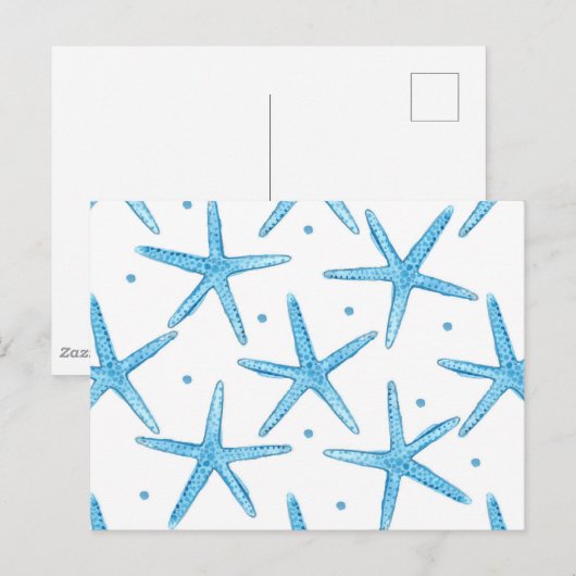 Blaues Meer Muster Postkarte (Vorne/Hinten)