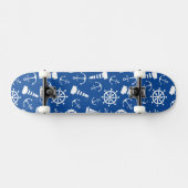Blaues Meer Muster Skateboard (Horizontal)