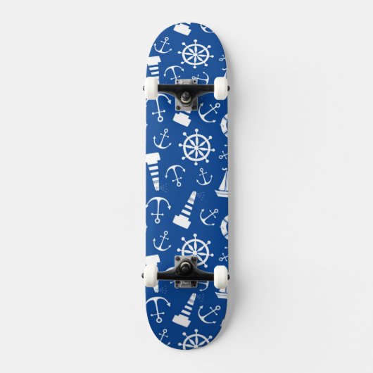 Blaues Meer Muster Skateboard (Vorderseite)