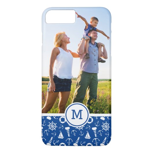 Blaues Meer Pattern| addieren Ihre Initiale Case-Mate iPhone Hülle (Rückseite)