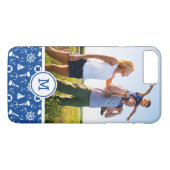 Blaues Meer Pattern| addieren Ihre Initiale Case-Mate iPhone Hülle (Rückseite (Horizontal))