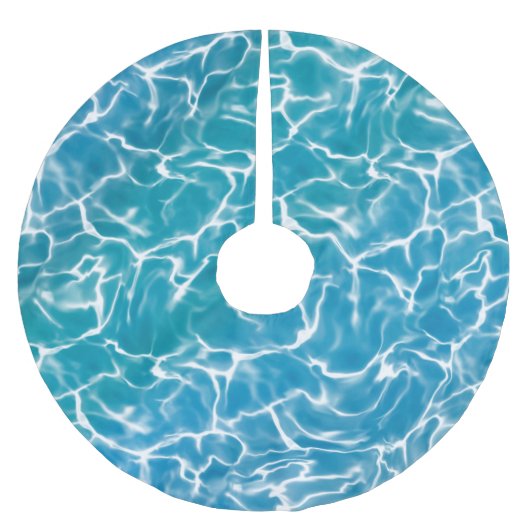 Blaues Meer* Polyester Weihnachtsbaumdecke (Vorderseite)